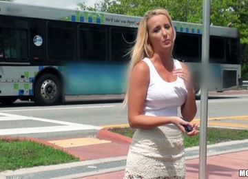 Gorgeous Blonde Wench Tucker Starr Gets Nailed In The Car