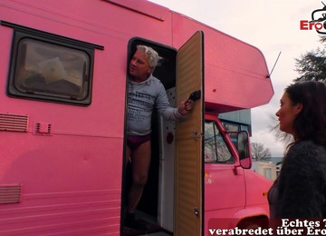 German Brunette Bitch Fuck In Car Hooker