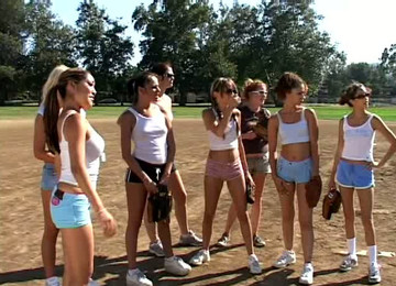 Team Of Extremely Hot Girls Flirting With Their Trainer