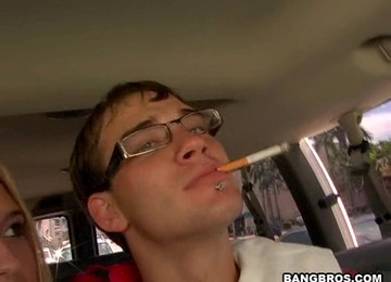 Two Salacious Homos Fuck Doggystyle In A Car In Hot Reality Clip
