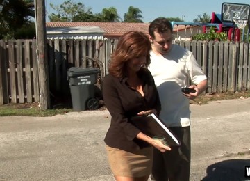 Hot MILF Boss Needs Her Male Employees To Do As Told