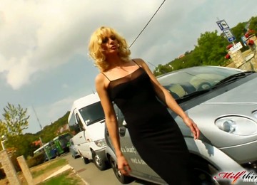 Sexy Lust Gets On Her Knees For A Line Of Men