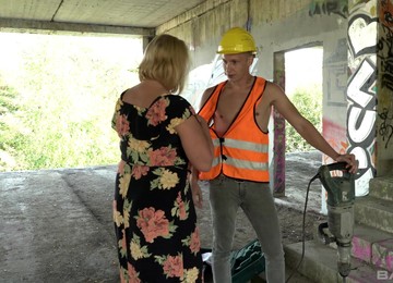 Blonde Mature BBW Oksana Pounded Missionary At A Construction Site