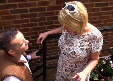 Buxom Blonde MILF Amy Seduces Her Gardeners Big Hard Cock