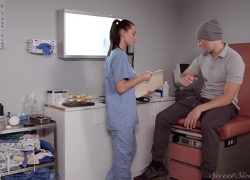 Brunette Nurse Aidra Fox Rides A Long Shaft Of Her Patient