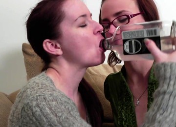 Tipsy Naughty Lesbians Fuck At Work In Amateur Lesbo Threesome