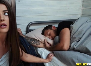 A Slutty Girlfriend Fucks A Stranger In The Hostel While Her BF Sleeps