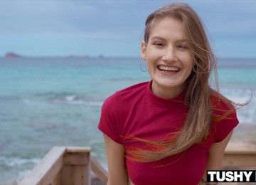 TUSHYRAW Model Waits All Day To Have Her Bootie Stuffed By Huge Dick