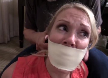 Blonde Milf Hogtied & Gagged - Big Tits In Bondage