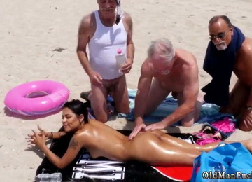 Old Men Public And Man Young Girl Staycation With A Latin