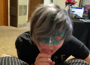 Young Teen Emo Slut Strips, Grinds, And Teases Cock