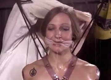 Sexy Girl Tied Tight In Clear Vinyl Straps Pt 1