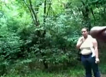 Outdoor Black Wanks In Front Of Woman