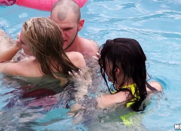 Alli Rae And Rachael Rae Get Fucked Hard In Outdoor Group Sex Scene