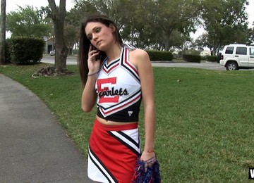 Vivacious Cheerleader With Fantastic Juggs Enjoying A Hardcore Doggy Style Fuck