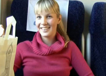 Lusty Czech Chick Veronica Gives Deepthroat Blowjob In The Train