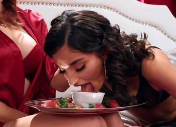 Pornstars Emily Willis And Molly Stewart In Stockings And Lingerie