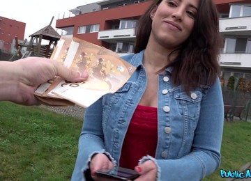 Quickie Fucking In A Parking Garrage With Brunette Adara Love