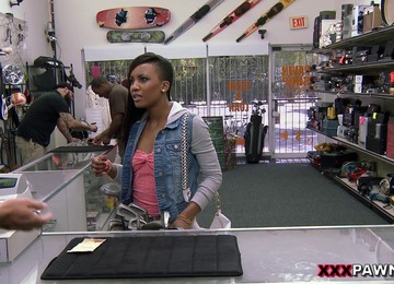 Pawn Shop Owner Pumps His Big Dick Into Her Black Pussy