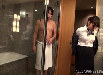 An Asian Girl In An Office Outfit Has A Wild Sex In A Motel