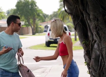 Small Tits Blonde Sky Pierce Spreads Her Legs To Be Fucked