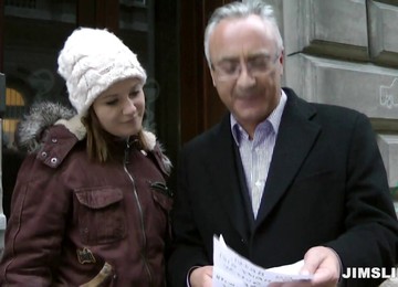 Fresh English Chick In Tights And A Pretty Dress Gets Laid