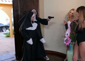 Dressed Like Nun Nympho Is Ready For Some Steamy Cunnilingus