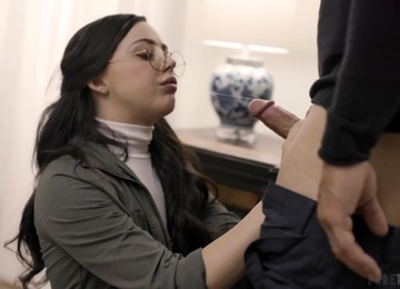 Babe In Glasses Whitney Wright Is Poked From Behind And Rides Strong Cock