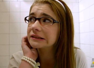 Cheer Captain And Coach Force Nerdy Redhead Into Threesome