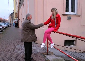 Old Bearded Man Seduces And Fucks Pretty Blonde Girl