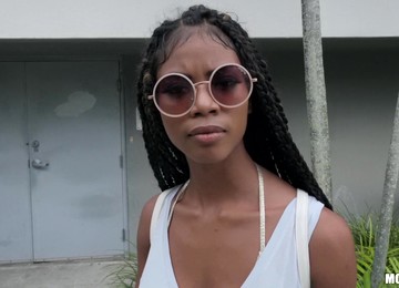 POV Public Pickup With Young Ebony - Slutty Survey - Big Black Tits