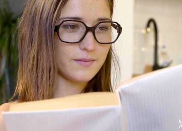 Young Beautiful Teen Mina - Summer Reading - Masturbation In Eyeglasses