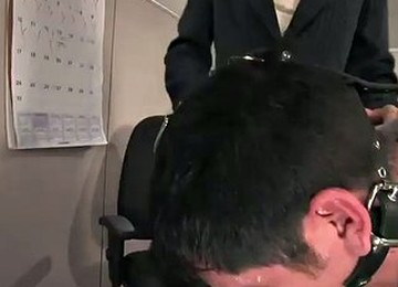 Office Bondage With A Dominant Blonde Coworker