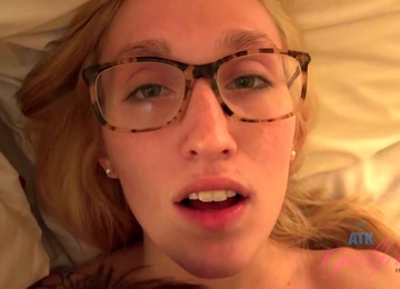 Slim Blonde Babe With Glasses And Small Tits, Victoria Gracen Got Fucked Hard And Creampied