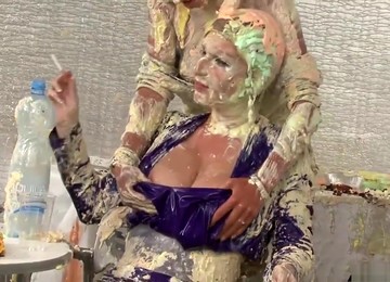 Classy Eurobabes Get Messy In Bizarre Food Fight
