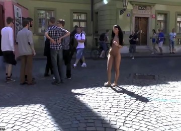 Gina Devine In Gina Nude In Prague - Hot Public Nudity