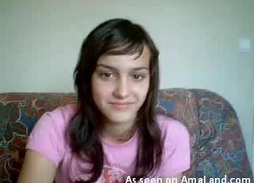Hot Brunette Teen Babe Masturbates For The Webcam