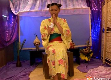 Asian Pigtailed Teen Goes Solo As She Masturbates Warmly Using A Dildo