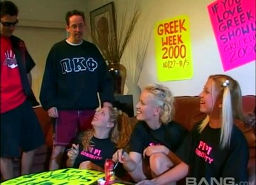 Sharon Wild Joins Horny Babes For A Cock Sucking Game