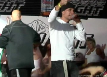 A Few Pretty Girls Expose Their Tits At A Wet T-shirt Show