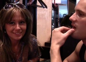 Alluring Blonde Chick July Loves Dirty Talks With Strangers At The Cafe