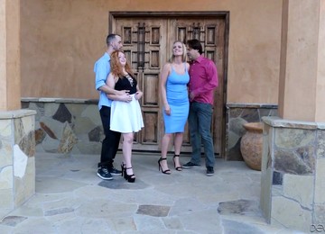 Stunning Lucy Foxx And Rachael Cavalli Swap Boyfriends For Terrific Fuck