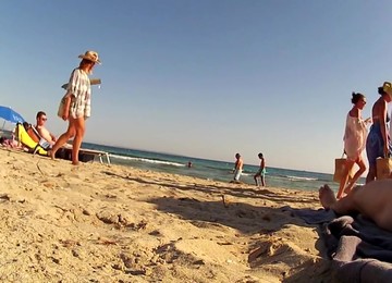 Incredible Amateur CFNM, Beach Porn Clip