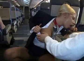 Air Stewardess HJ And BJ Mile High Club