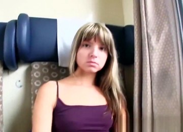 Gina Shows Her Tiny Tits On The Train