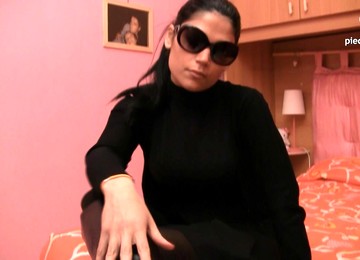 Mean Brunette Bitch In Black Boots Is Into A Foot Fetish