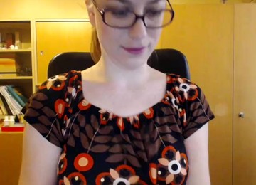 Hot Nerdy Girl Stripping And Dancing Nude On Webcam