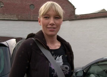 Blondie With Bangs Toying Her Horny Clam Determined To Cum Hard