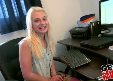 Aubrey Gold Sucks A Dick And Gets Fucked In Her Office