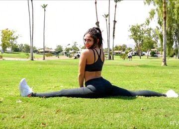 Sporty Biker Babe Somara Takes Off Her Workout Outfit On A Bike